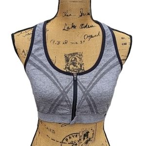 Racerback Sports Bra with Full Zip Front